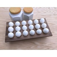 Walnut Wood Egg Holder Farmhouse Kitchen Storage, 18 Eggs | Etsy (US)