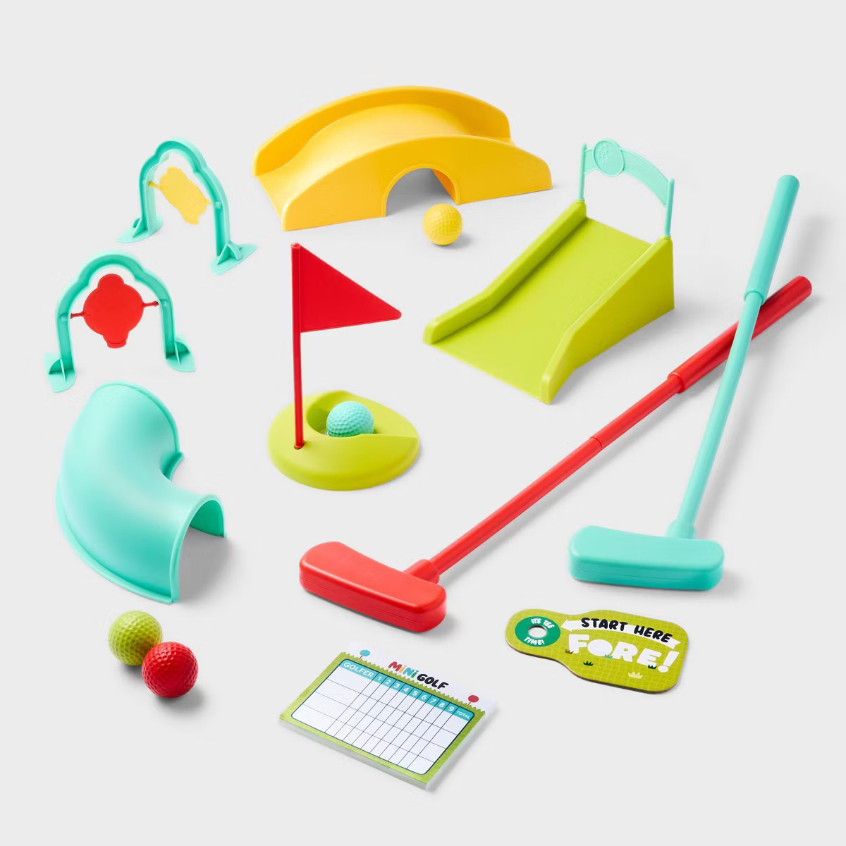 Mini Golf Set - Gigglescape™: Outdoor Toy Sports, Kids Golf, Plastic, Ages 3+, 14 Pieces | Target