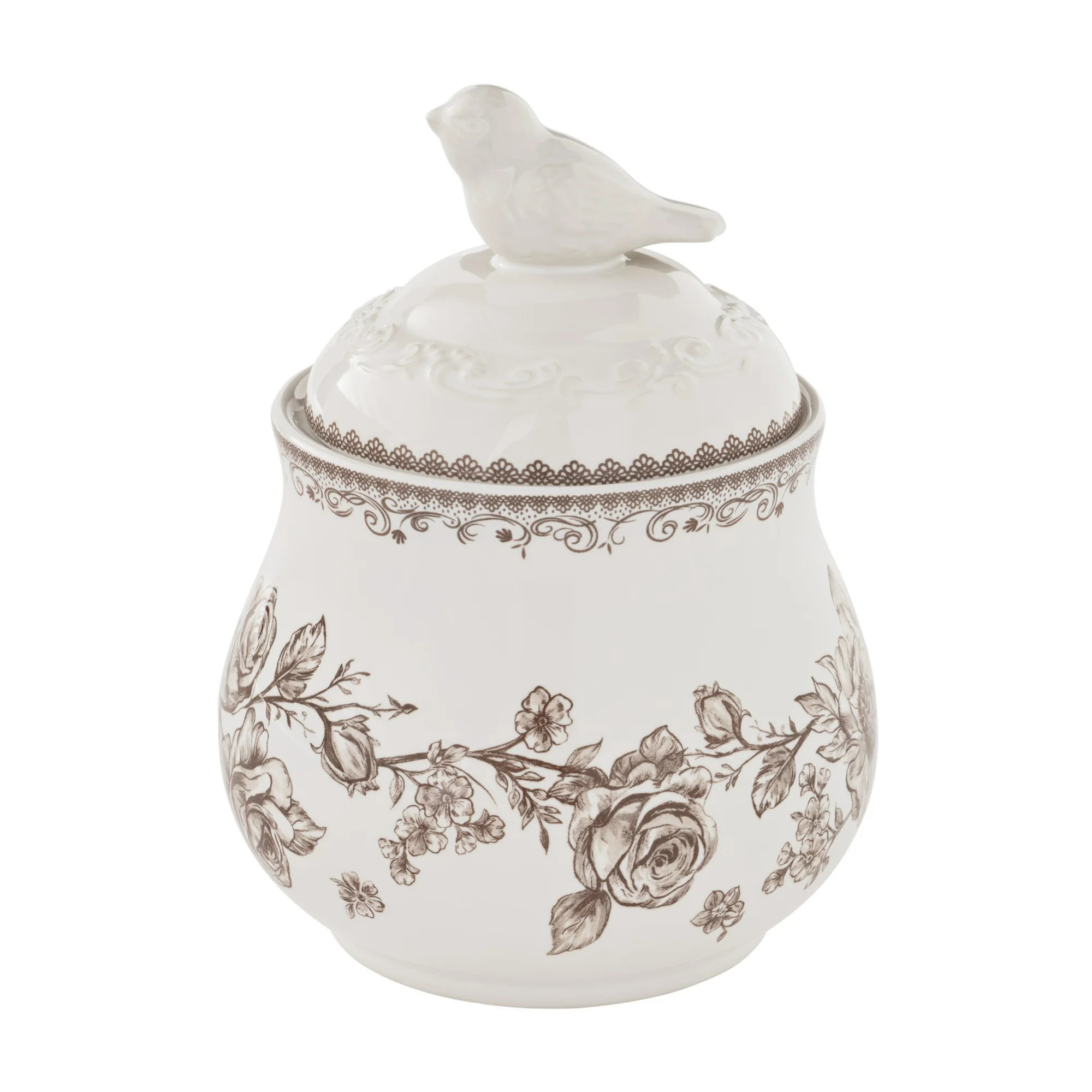The Pioneer Woman Agatha Stoneware Sugar Bowl with Lid, Brown | Walmart (US)