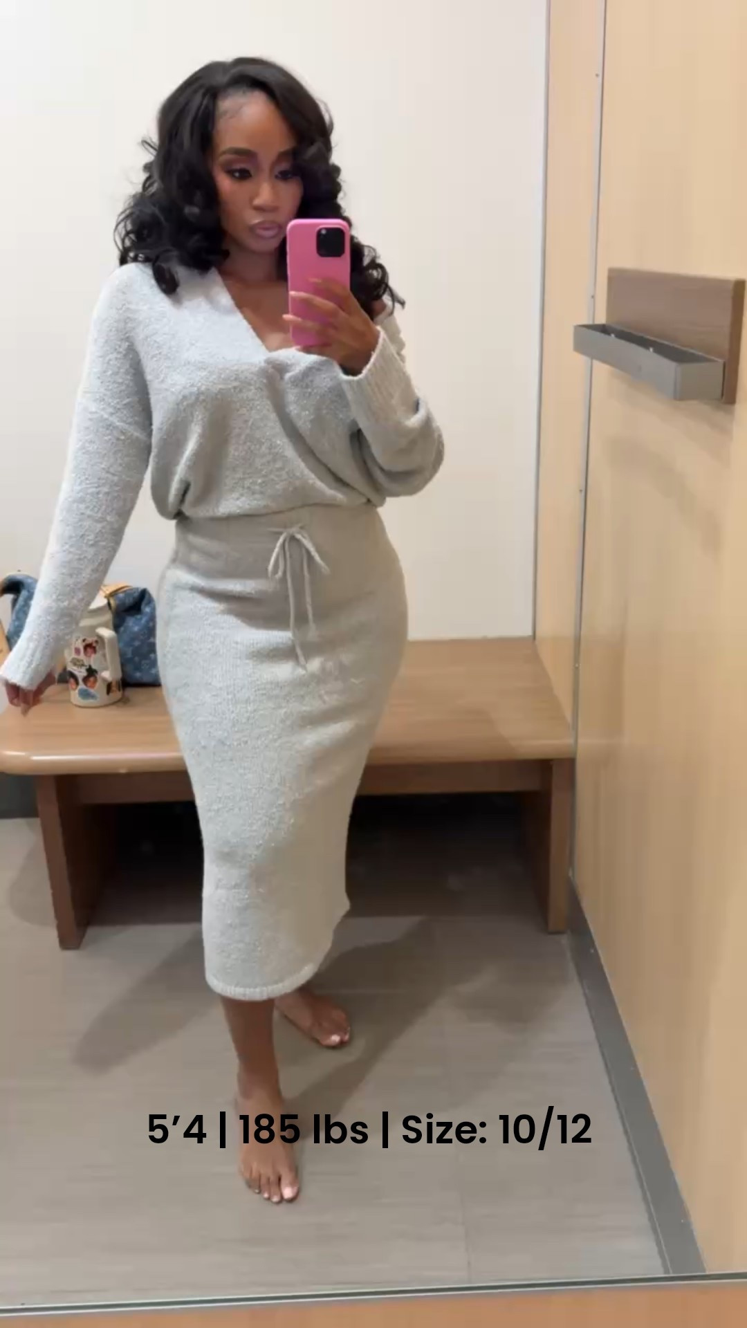 grey boucle v-neck shawl and matching midi skirt find! Perfect outfit for cooler temps!

#LTKFindsUnder100 #LTKFindsUnder50 #LTKStyleTip