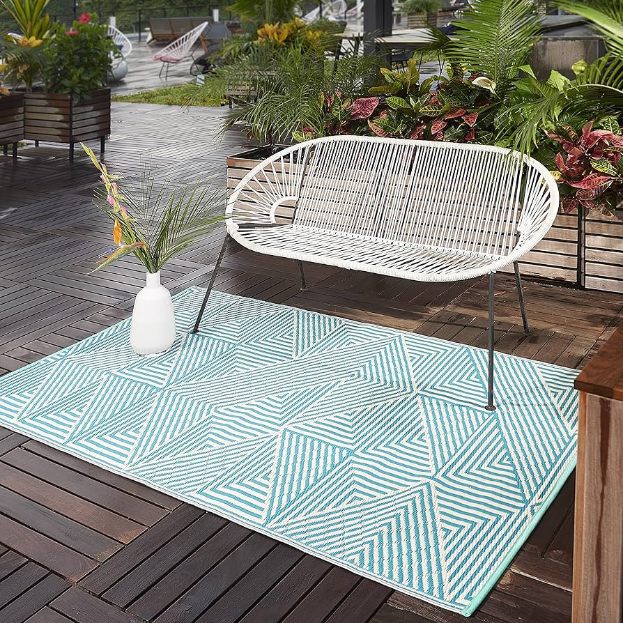 Fab Habitat Outdoor Rug - Waterproof, Fade Resistant, Crease-Free - Premium Recycled Plastic - Mo... | Amazon (US)