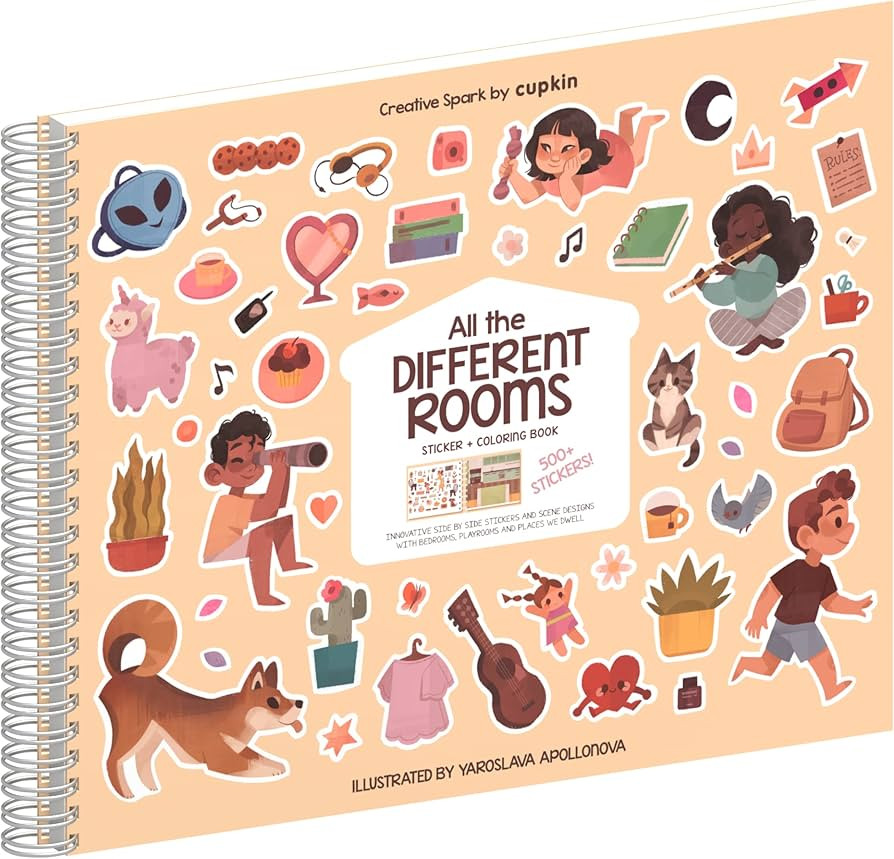 All The Different Rooms Fashion Sticker + Coloring Book for Girls and Boys (500+ Stickers & 12 Sc... | Amazon (US)