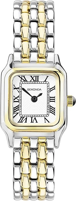 Sekonda Monica Ladies 20mm Quartz Watch in White with Analogue Display, and Two Tone Alloy Strap | Amazon (US)