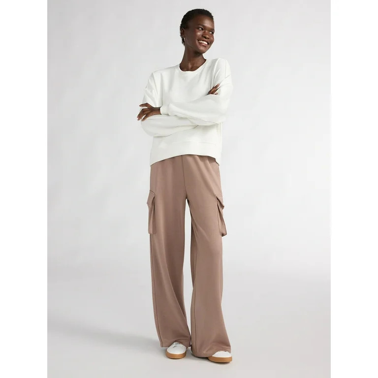 Scoop Women’s and Women’s Plus Ultimate ScubaKnit Wide Leg Cargo Sweatpants, Sizes XS-4X - Wa... | Walmart (US)