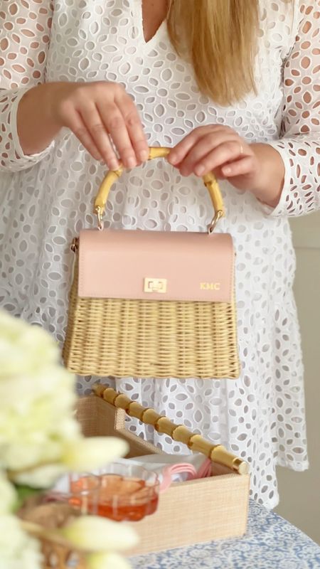 Love that this wicker bamboo bag has a strap and can double as a crossbody bag and now offered in blush 🫶🏻

#LTKVideo #LTKover40 #LTKitbag