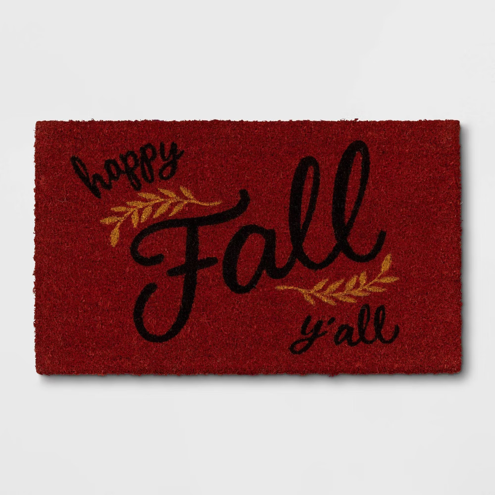 1'6""x2'6"" ""Happy Fall You All"" Doormat Rust - Threshold | Target