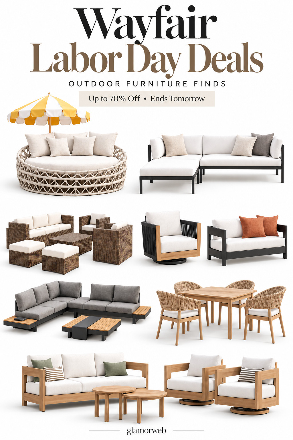Wayfair Labor Day deals are making me want to redo the whole patio 😍 So many pretty outdoor furniture finds are marked up to 70% off, including outdoor sofas, sectionals, conversation sets, patio chairs, daybeds, dining sets + more. I love how many of these pieces have that clean, elevated look without feeling overly trendy—perfect for patios, decks, poolside spaces, and cozy backyard setups. Such a good time to grab the bigger furniture pieces you’ve been saving because these Labor Day deals end tomorrow! 🤎✨

#Wayfair #WayfairFinds #WayfairSale #WayfairLaborDaySale #LaborDayDeals #LaborDaySale #OutdoorFurniture #OutdoorFurnitureSale #PatioFurniture #PatioFurnitureSale #OutdoorSofa #OutdoorSectional #PatioSectional #OutdoorConversationSet #ConversationSet #OutdoorChairs #PatioChairs #PatioDaybed #OutdoorDaybed #OutdoorDiningSet #PatioDiningSet #BackyardFurniture #PatioMakeover #BackyardMakeover #PatioRefresh #OutdoorLiving #OutdoorLivingSpace #OutdoorDecor #PatioDecor #BackyardIdeas #PatioInspo #OutdoorEntertaining #PoolsideFurniture #ModernPatio #CozyPatio #FurnitureDeals #HomeDeals #FallPatio #OutdoorFurnitureFinds 

 #LTKSeasonal #LTKHome #LTKSaleAlert