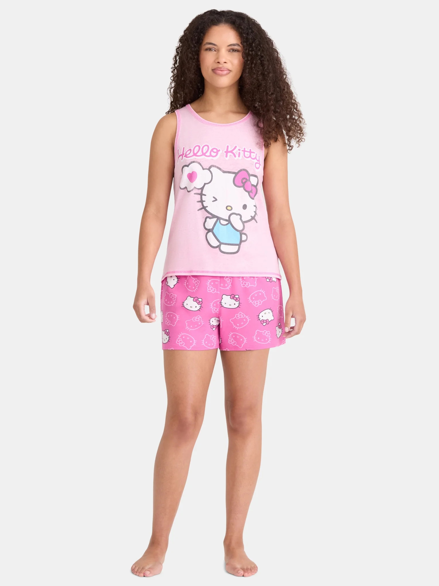 Hello Kitty Women's Tank Top and Shorts Pajama Set, 2-Piece, Sizes XS-3X | Walmart (US)