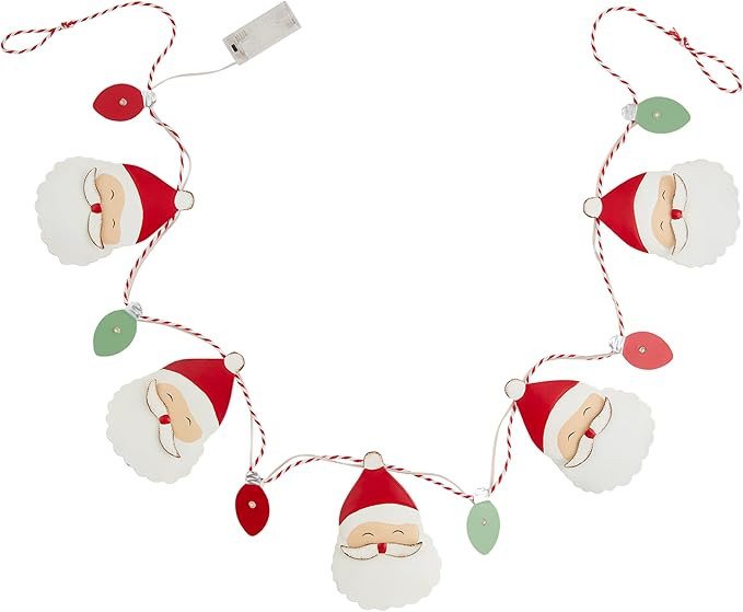 Mud Pie Christmas Tin Garland, Santa, 5" x 60" | Amazon (US)