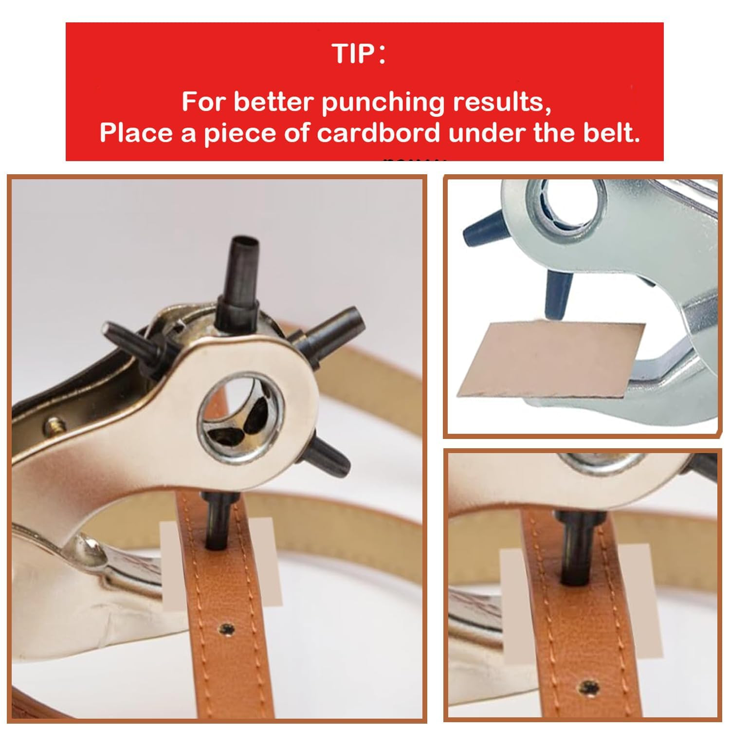 Adorox Heavy Duty Belt Hole Puncher for Leather – 6 Size Revolving Leather Hole Punch Tool with... | Amazon (US)