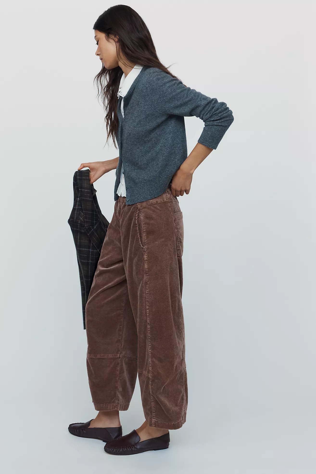 Pilcro Izzie Relaxed Corduroy Pull-On Barrel Pants | Anthropologie (US)