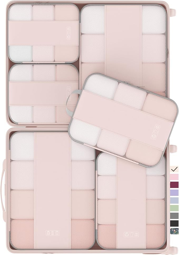 6 Set Compression Packing Cubes for Travel Essentials,Compressible Expandable Packing Cubes for S... | Amazon (US)