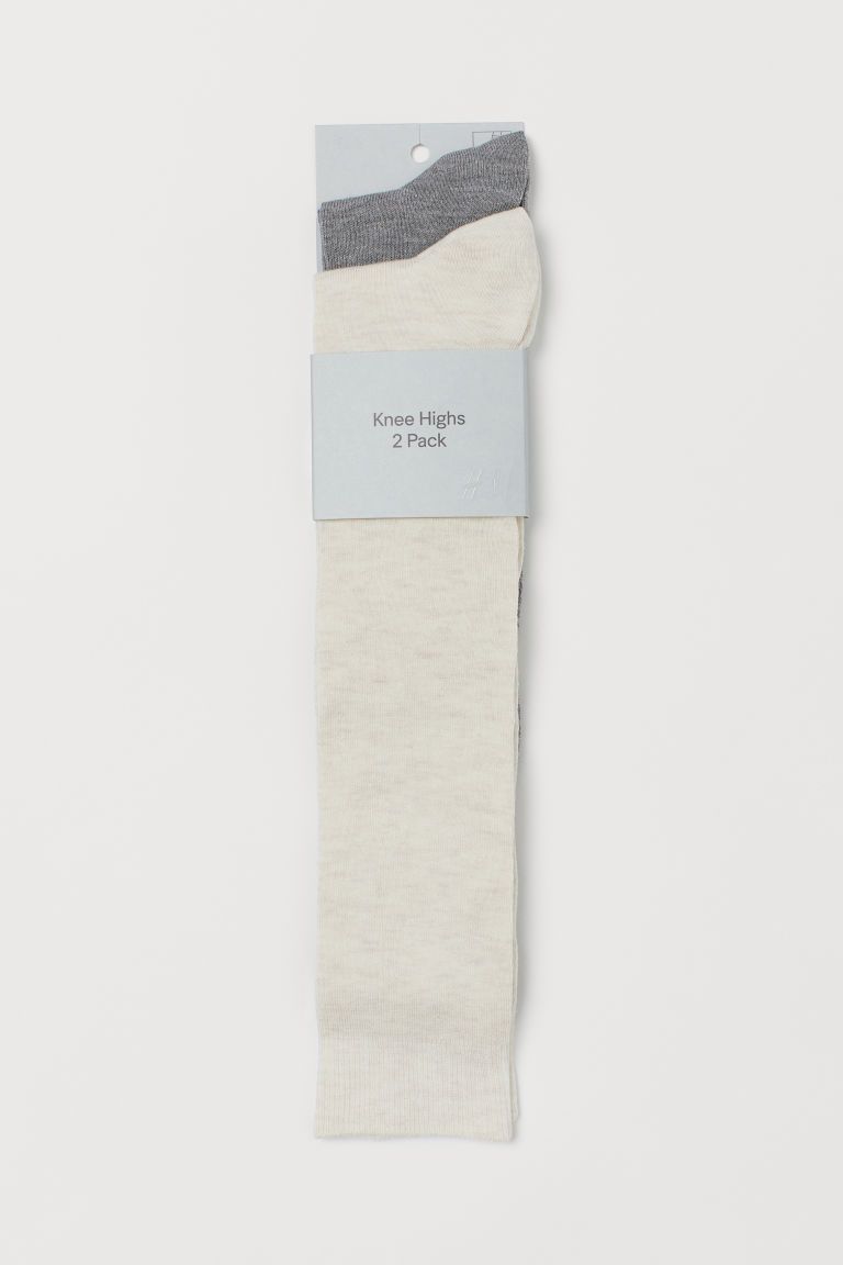 H & M - 2-pack Knee Socks - Gray | H&M (US + CA)