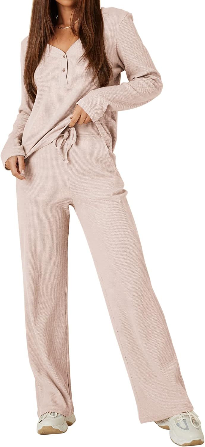 Ekouaer Womens Lightweight Pajamas Matching Lounge Set Sleepwear Pajamas for Women Soft Comfy at ... | Amazon (US)