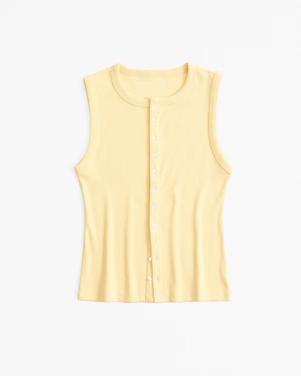 Women's Rib Crew Button-Up Top | Women's Tops | Abercrombie.com | Abercrombie & Fitch (US)