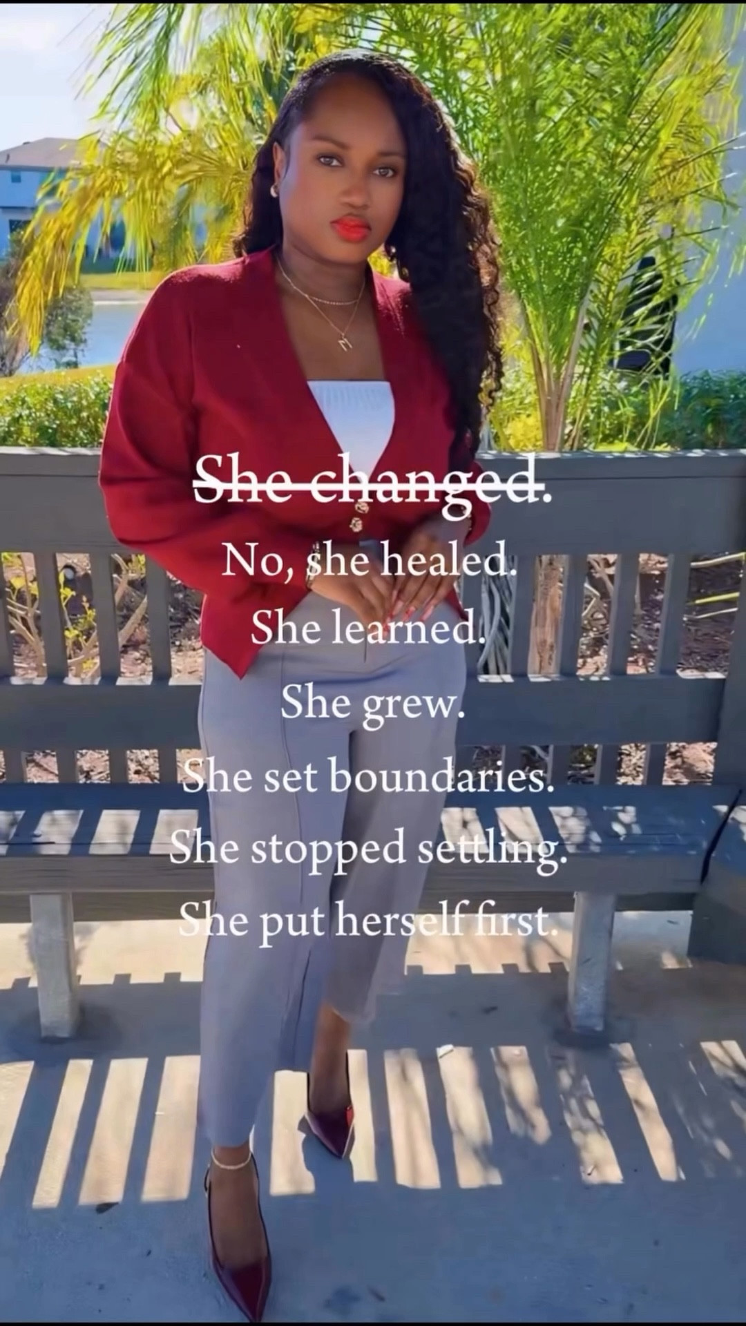 When I hear the whispers and the looks of ‘oh, she changed,’ I accept it… because I prayed for this version of me. No explanation needed. 🤍