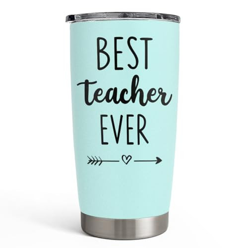 SANDJEST Teacher Tumbler - Best Teacher Ever Travel Coffee Mug Appreciation Gift for Teachers - 20oz Stainless Steel Tumblers Awesome Gifts for Birthday, Christmas, Graduation Day, Back To School | Amazon (US)