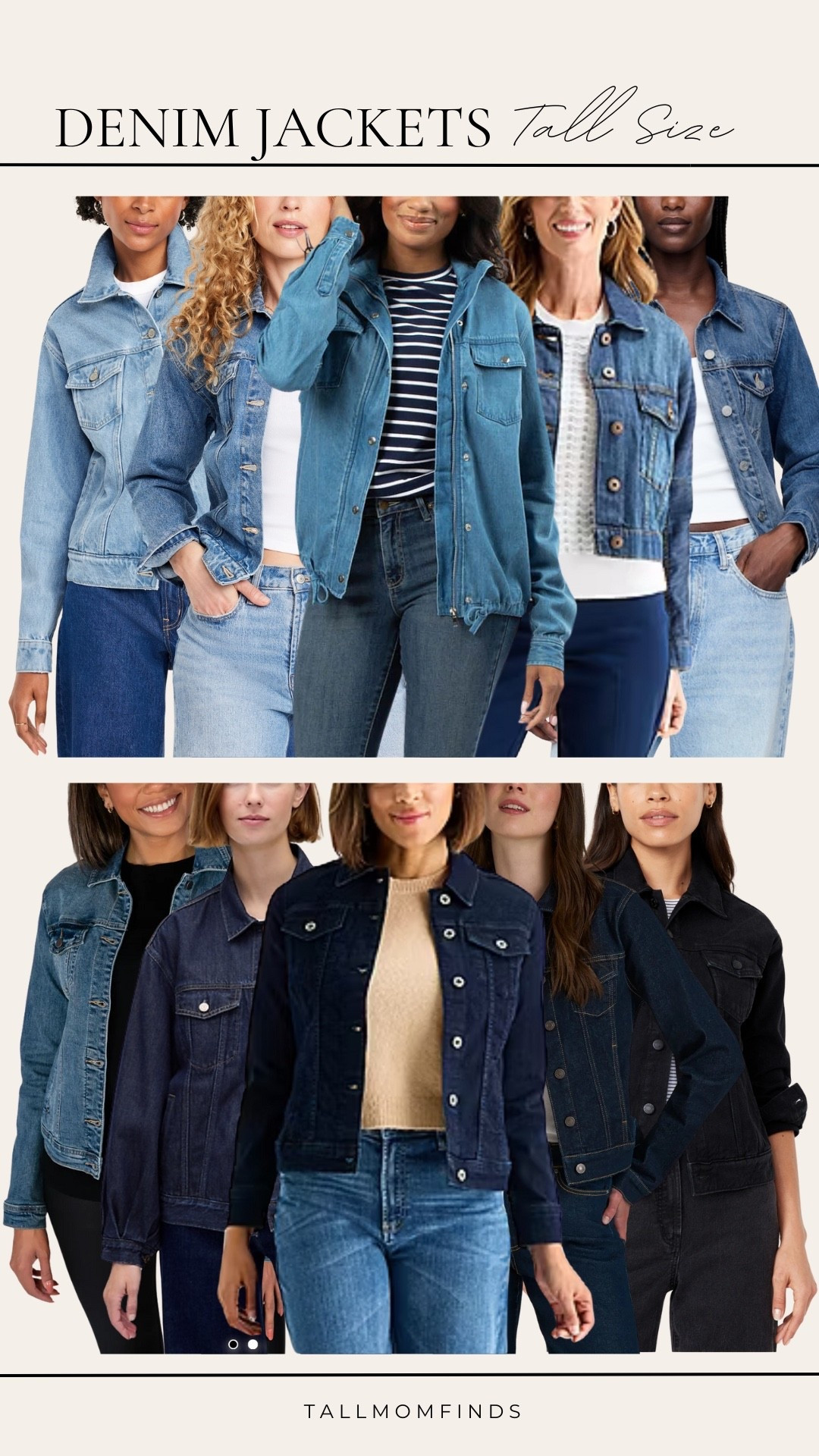 Tall-size denim jackets that finally give you the length you need. 

Classic cuts, long sleeves, and an easy everyday fit made to layer, made for tall women, and made to last.

#LTKTall #LTKFindsUnder100