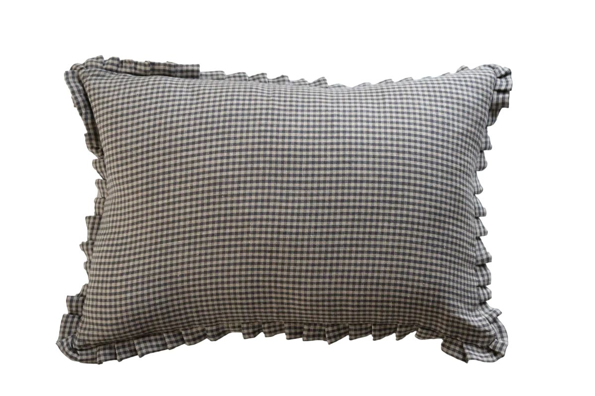 Finn Gingham Ruffle Pillow Cover | Danielle Oakey Interiors INC