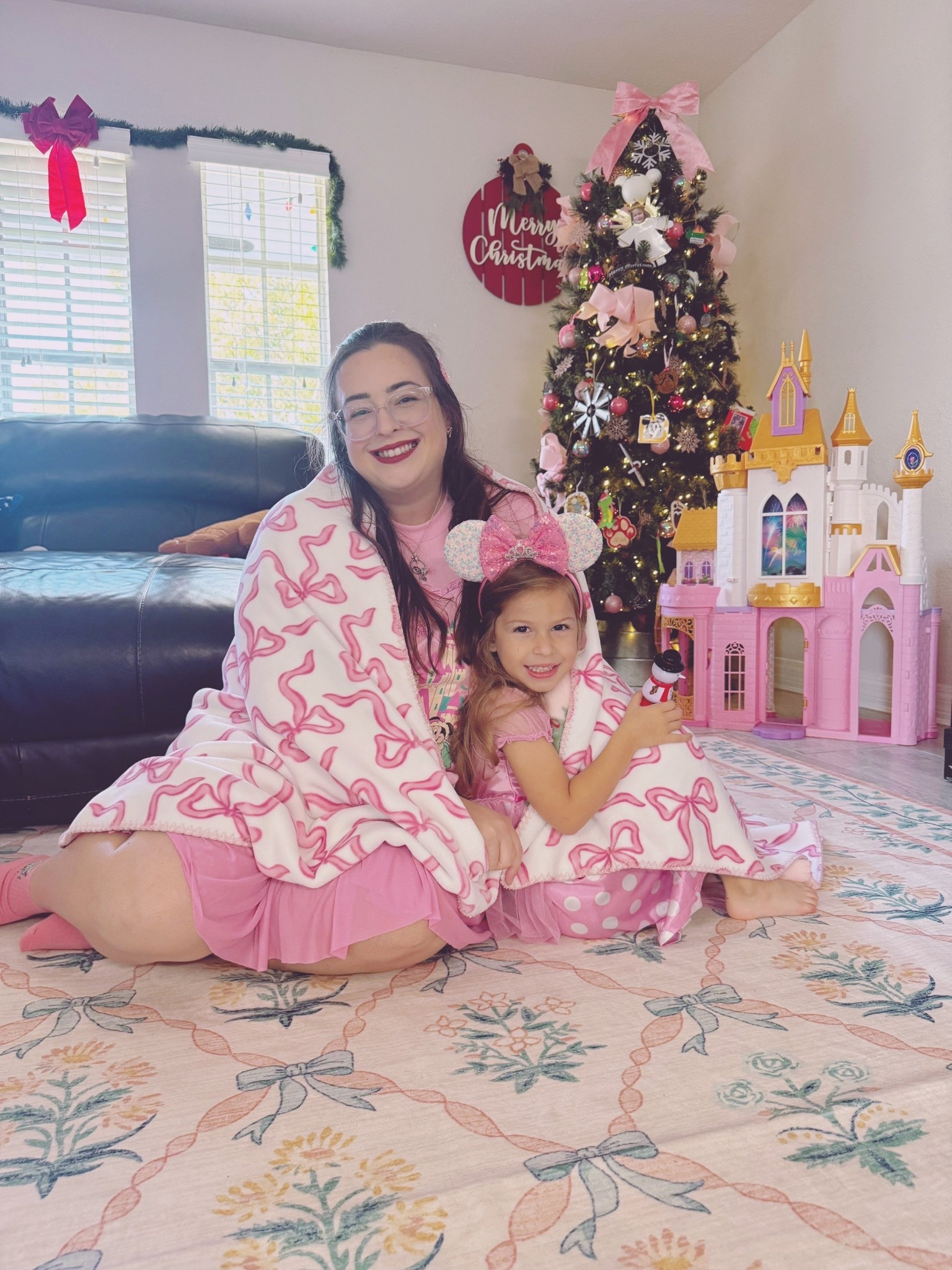 The cutest pink bow rug you ever will see! 

#LTKHoliday #LTKHome #LTKFindsUnder100