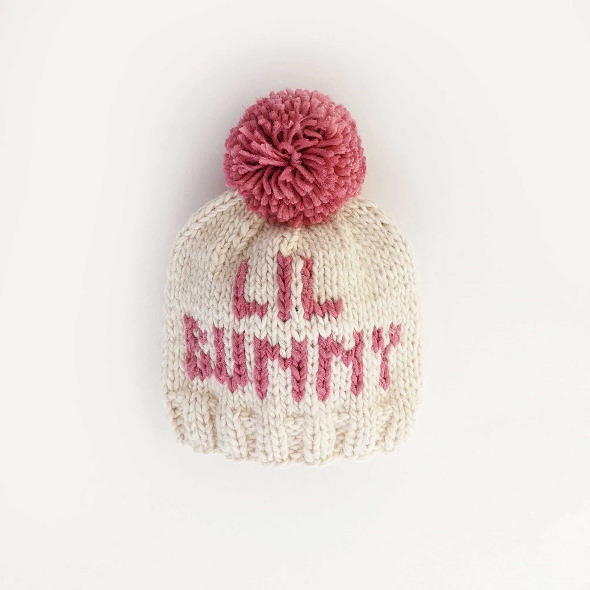 Knit Pom Hat, Lil Bunny Pink | SpearmintLOVE