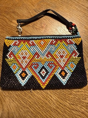 Vintage Hand Beaded Purse Wristlet Small | eBay US