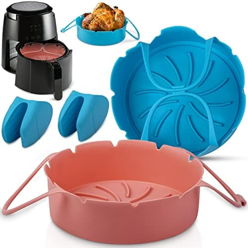 Fry Fun Air Fryer Silicone Pot - Dishwasher Safe Silicone Air Fryer Liner - Set of 2 Silicone Air... | Amazon (US)