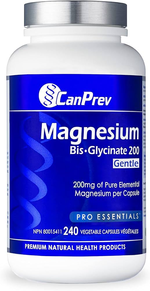 CanPrev - Pure Magnesium Bis-Glycinate 200mg (Gentle) | 240 v-caps | Elemental Chelated Complex Supp | Amazon (CA)