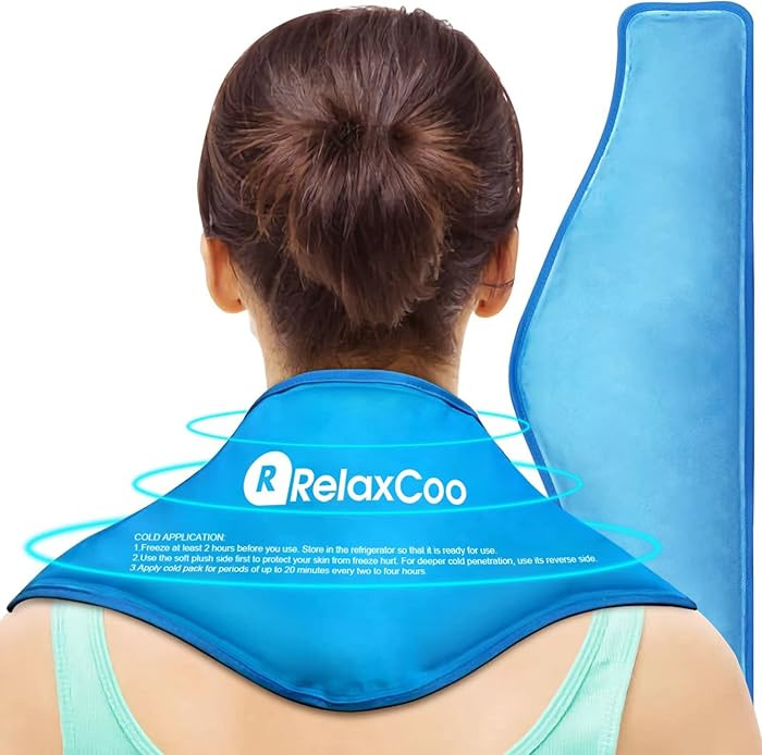 Neck Ice Pack Wrap, Reusable Gel Ice Pack for Neck Shoulders, Cold Compress Therapy for Pain Reli... | Amazon (US)