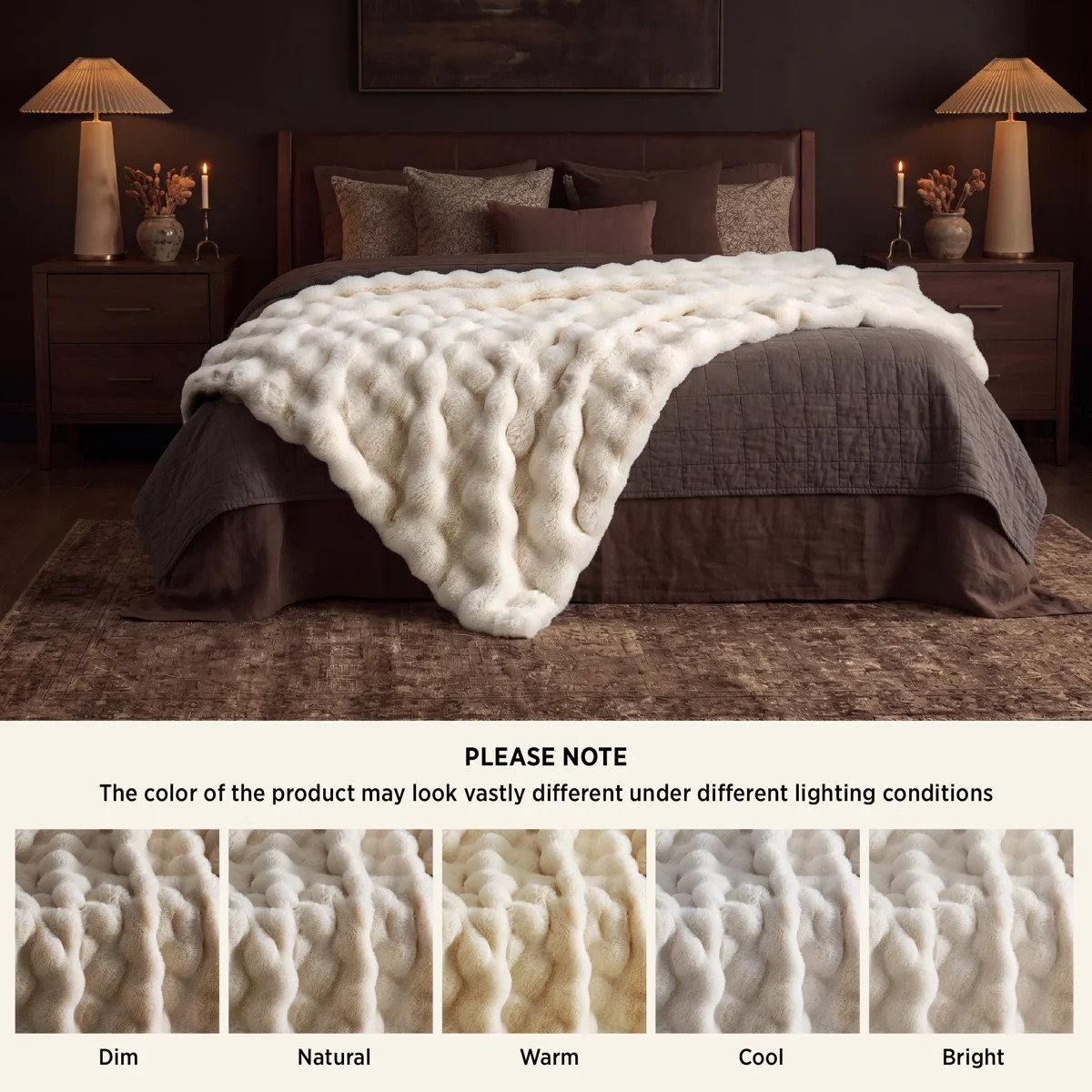 Bedsure Fluffy Faux Fur Throw Blanket for Couch Bed Sofa Chair, Soft Fuzzy Bubble Blanket Home De... | Wayfair North America