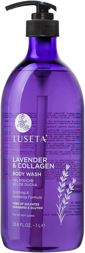 Luseta Lavender and Collagen Body Wash 33.8oz, Lightly Scented Daily Moisturizing Body Cleanser t... | Amazon (US)