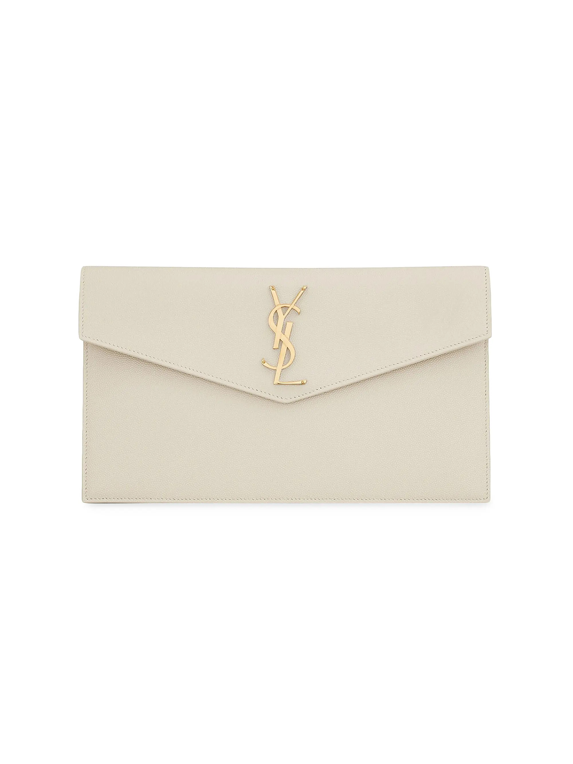 Uptown Pouch in Grain De Poudre Embossed Leather | Saks Fifth Avenue