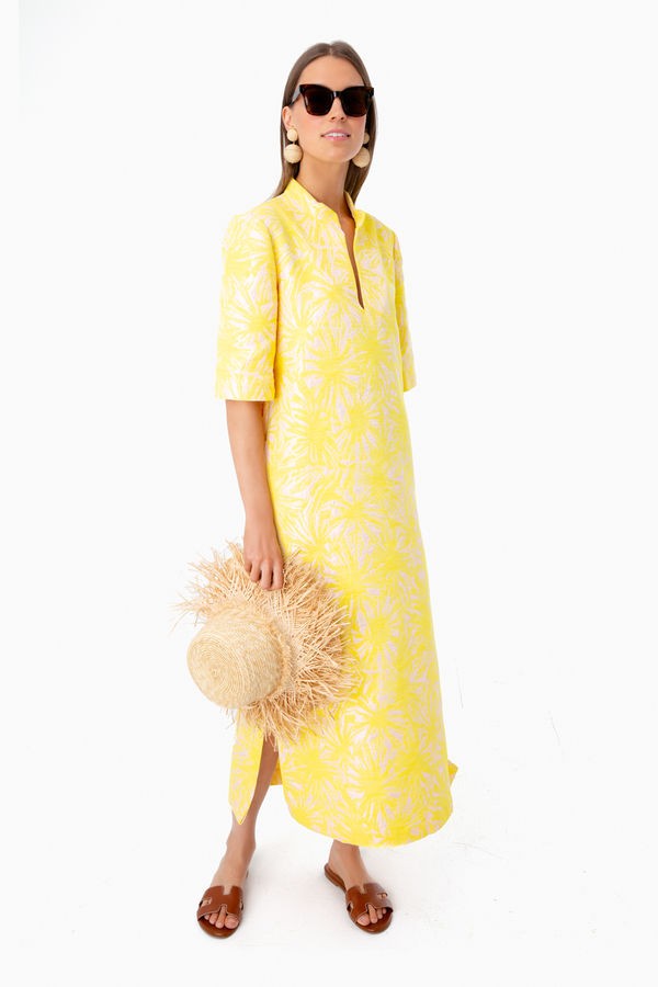 Pink and Yellow Jacquard Culebra Dress | Tuckernuck