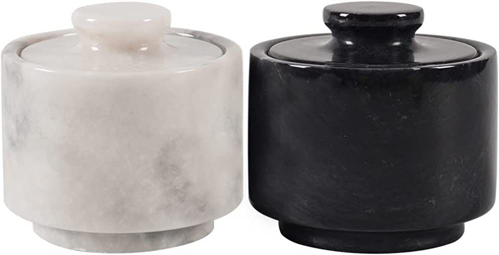 MARBLOUS KRAFTS stylish marble white and black 3.5 oz salt cellar, Trinket Box and Condiment Pots... | Amazon (US)