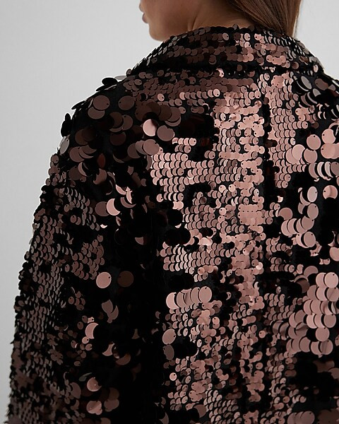 Sequin One Button Trench Coat | Express