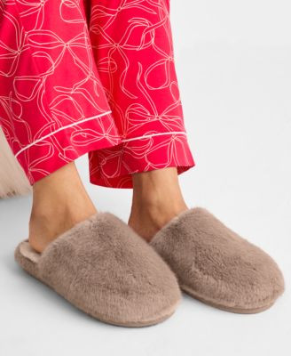 State of Day Women's Boxed Two-Tone Faux-Fur Slide Slippers, Macy's Exclusive - Macy's | Macy's