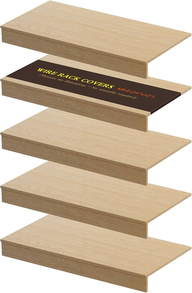 Wire Shelf Covers, 5Pcs 24"x12" Inch Shelf Covers for Wire Shelving, 0.39 Inch Thick (Not Wood), ... | Amazon (US)