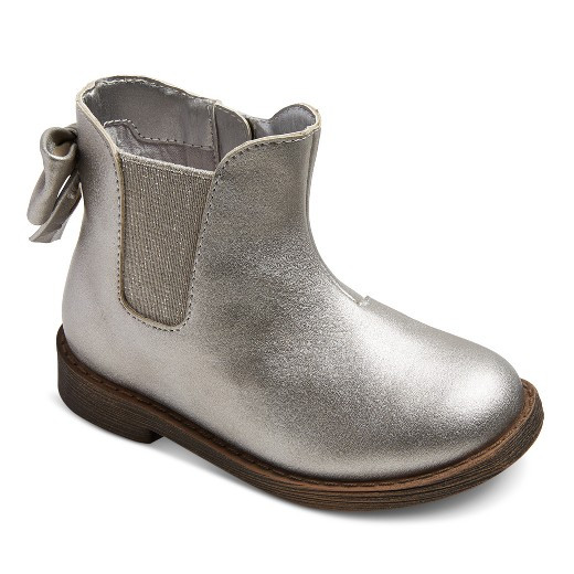 Toddler Girls' Tony Ankle Fashion Boots - Cat & Jack™ - Silver | Target
