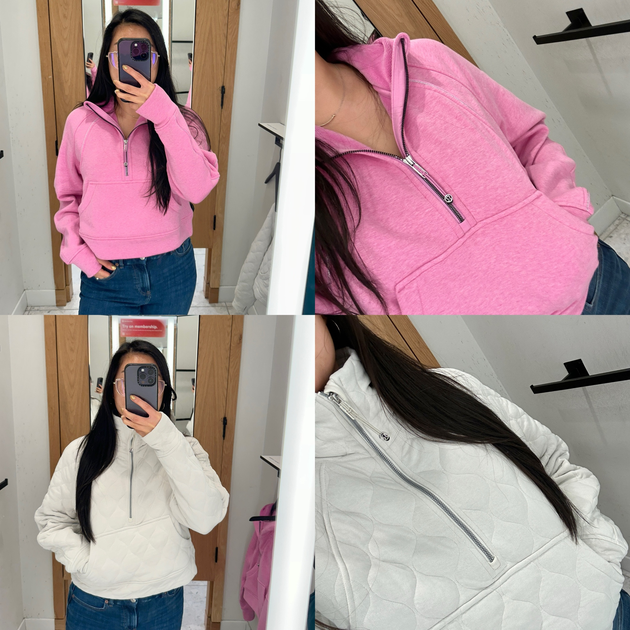 New Lululemon Oversized Scubas! The scuba in Heathered Dahlia Mauve is a plush style which has a super soft velour lining and cute trim detail. The scuba in Bone has a quilted fabric and features a funnel neck style. I’m wearing size XS/S. 

These would make great gifts for the holidays for a Lululemon lover! 

Lululemon Scuba | Lululemon Try-On | Activewear | Holiday Gift Idea

#LTKfitness #LTKGiftGuide #LTKtravel