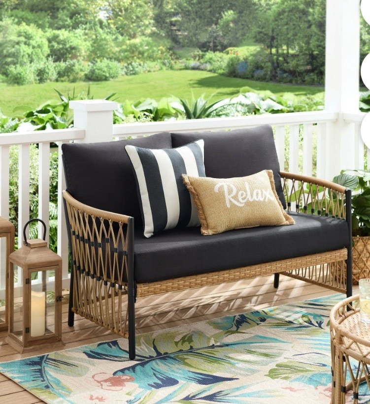 Better Homes & Gardens Lilah Outdoor Wicker Loveseat, Black
#outdoor
#patio
#deck