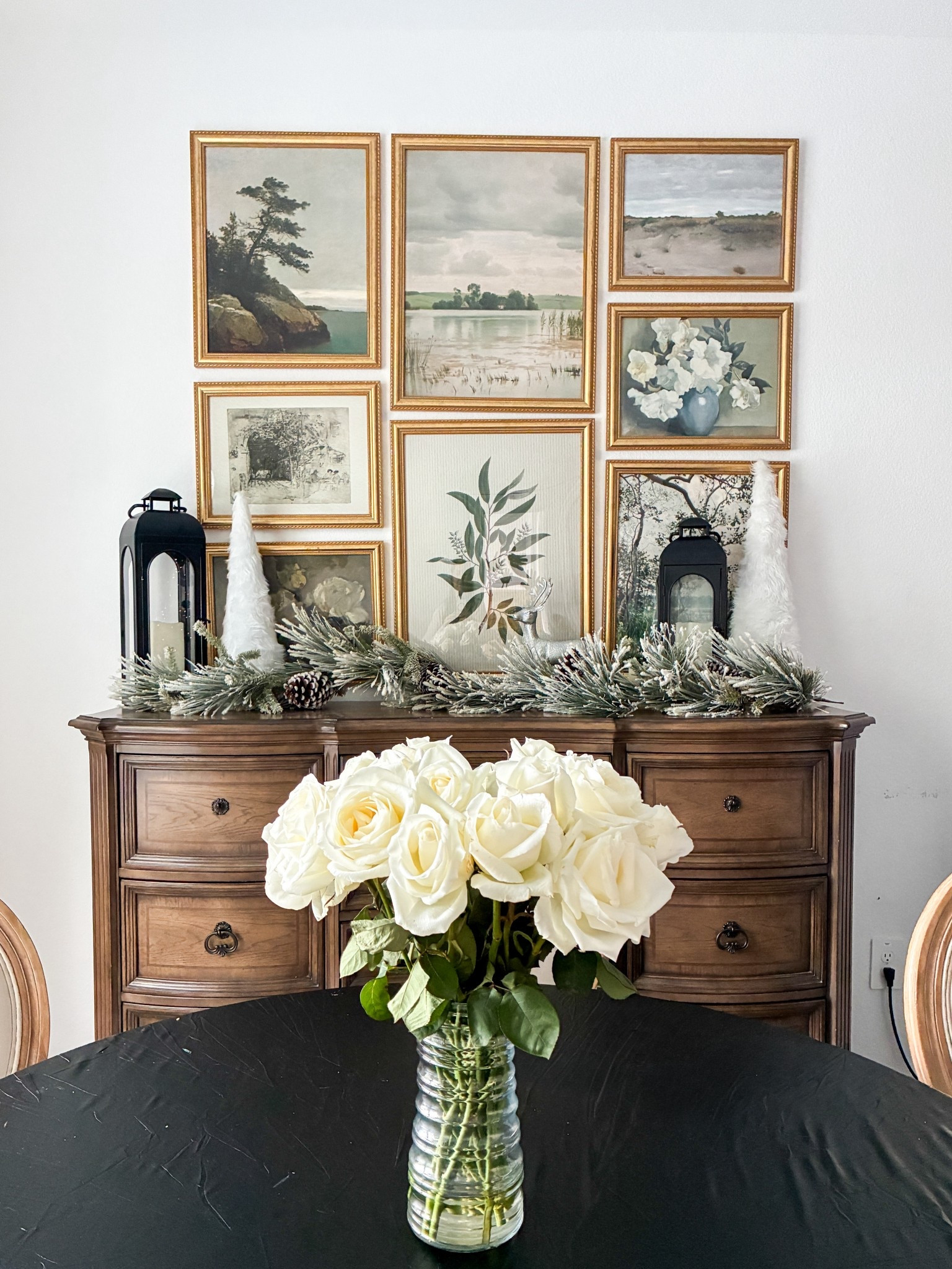 Christmas decorations and my birthday roses collide in this image.

#LTKHoliday #LTKHome