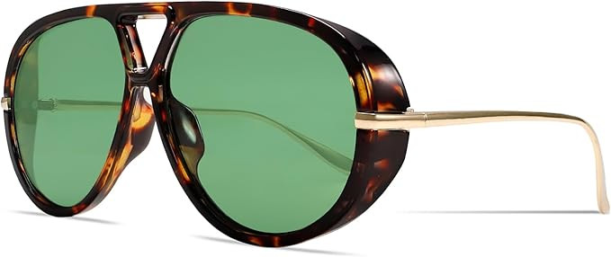 Retro Gold Aviator Sunglasses for Women Men, 2026 Metal Oversized 70s Aviators Black Sun Glasses | Amazon (US)