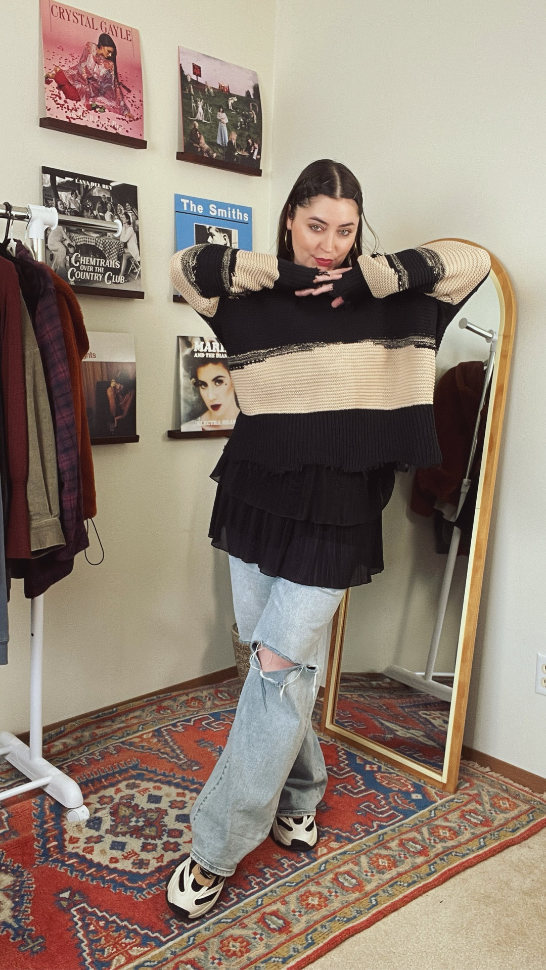 Did someone say main character energy??

It’s got that undone and unbothered look that just feels so effortlessly cool. 

And can we talk about not just how great this sweater is, but also how well it works layered over a ruffle mini dress?! 

It’s such an easy + fun casual soft grunge outfit to recreate! Don’t forget to save so you can come back to it 🤎🙌

#LTKootd #LTKgrwm #LTKMidsize