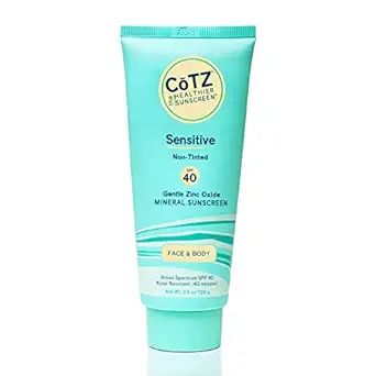 COTZ Sensitive Non-Tinted Zinc Oxide Mineral Sunscreen for Body and Face; Broad Spectrum SPF 40; ... | Amazon (US)