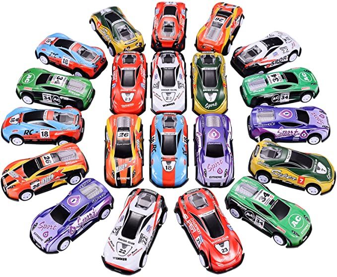 21 Pack Pull Back Toy Cars, Mini Die-Cast Race Cars Vehicles Bulk, Party Favor Cars Toys, Goodie ... | Amazon (US)