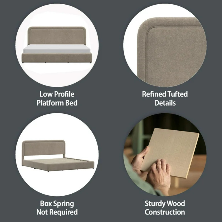 Better Homes & Gardens Juliet King Platform Bed, Sand | Walmart (US)