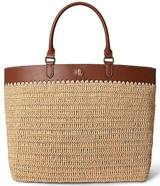 Lauren Ralph Lauren Kyla Straw Tote Bag - Natural | Dillard's
