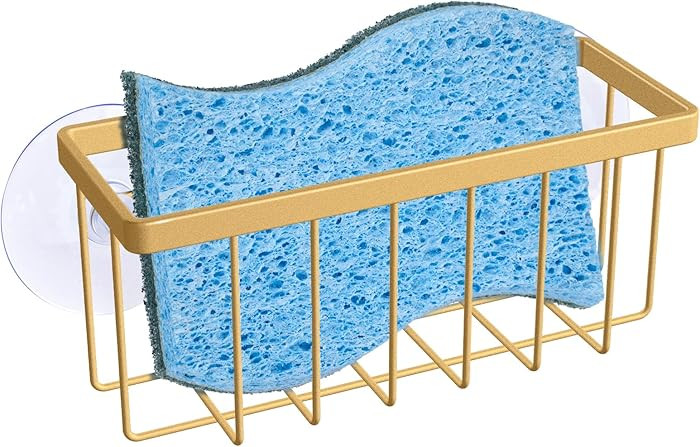 Gold Sponge Holder for Kitchen Sink,Kitchen Sink Sponge Holder,Sink Organizer(Gold) | Amazon (US)
