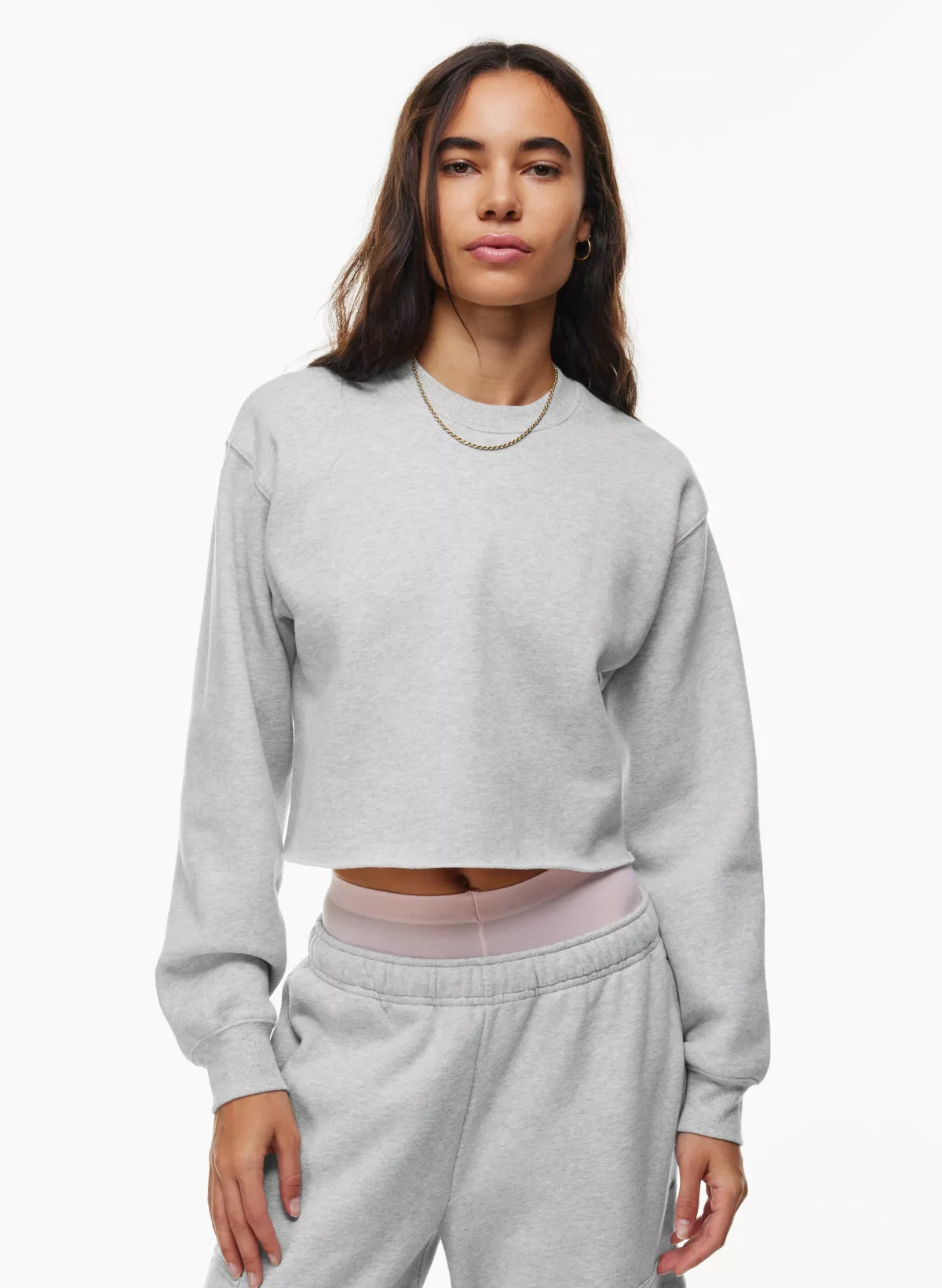 COZY FLEECE PERFECT CROPPED SWEATSHIRT | Aritzia