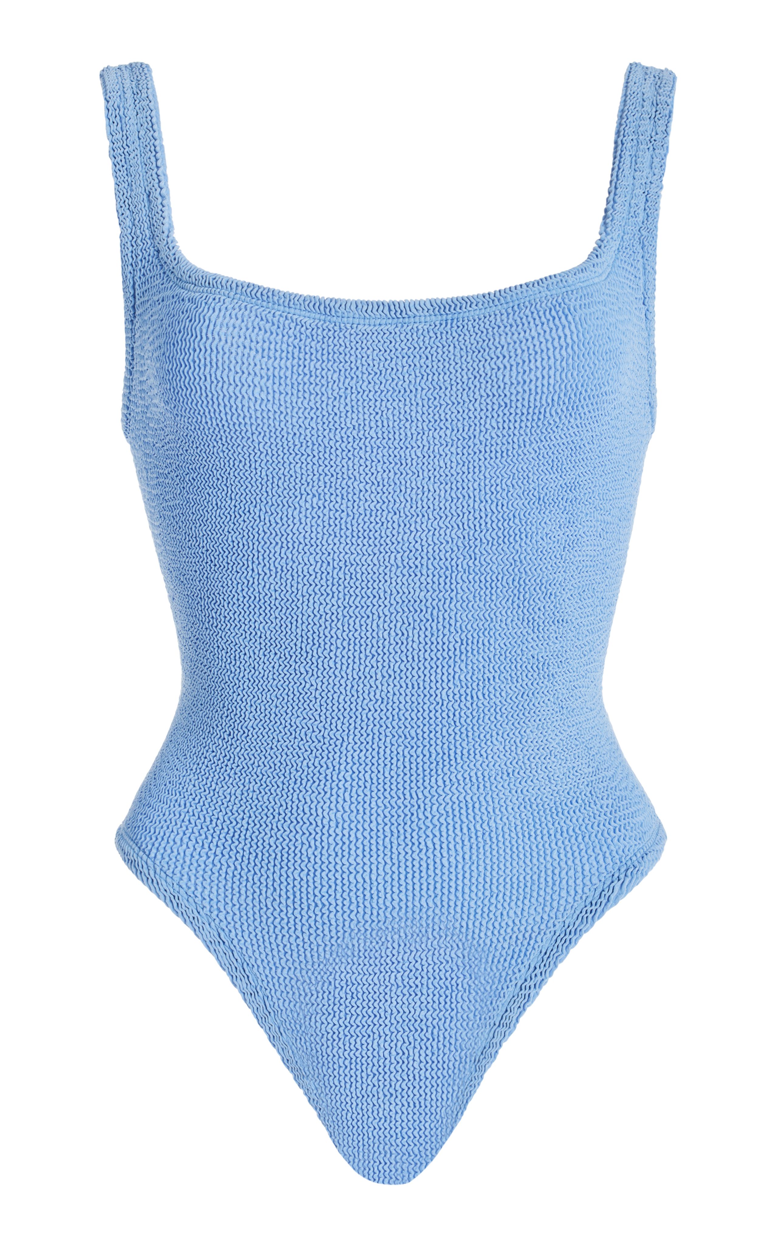 Square-Neck Seersucker One-Piece Swimsuit | Moda Operandi (Global)